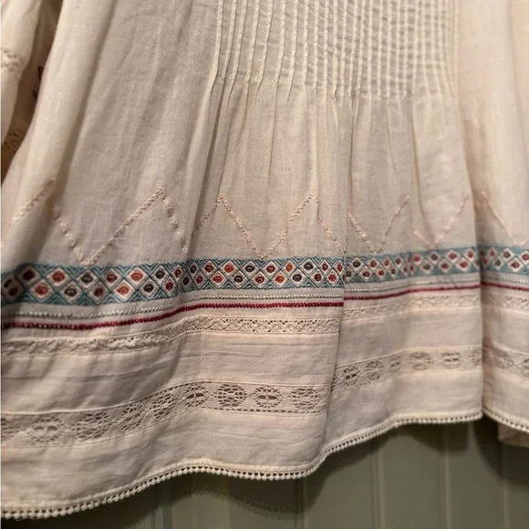 Anthropologie Women’s Ivory Boho Embroidered Blouse Top Size XL Like New! - Picture 8 of 10